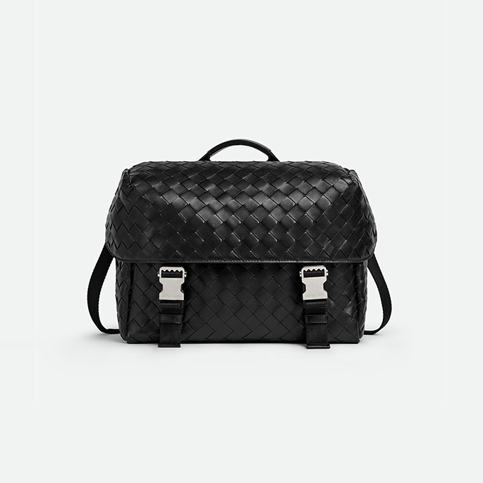 bottega veneta postino full intrecciato leather messenger crossbody bag #776524